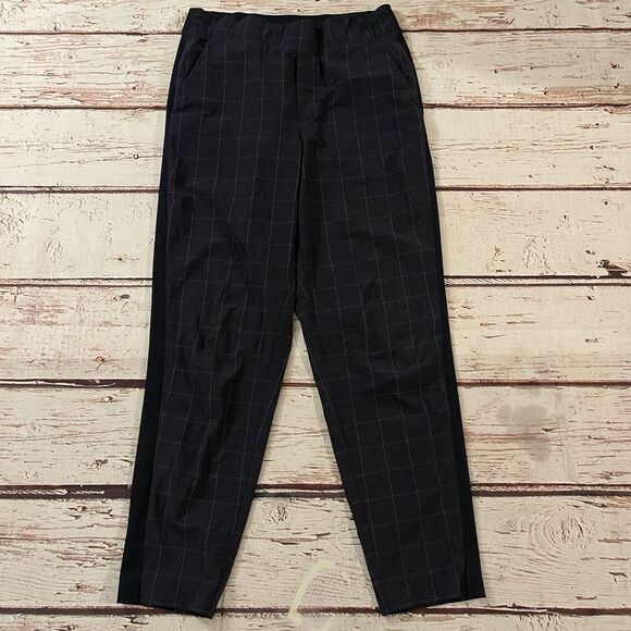 Athleta Brooklyn‎ Textured Ankle Pant-Windowpane Navy Size 6 Activewear Cozy - Picture 1 of 9